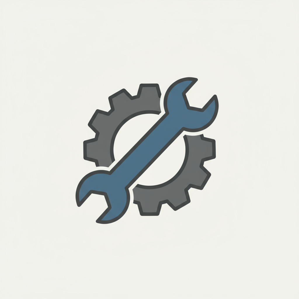 Hetzwerk Logo: Schraubenschlüssel & Zahnrad