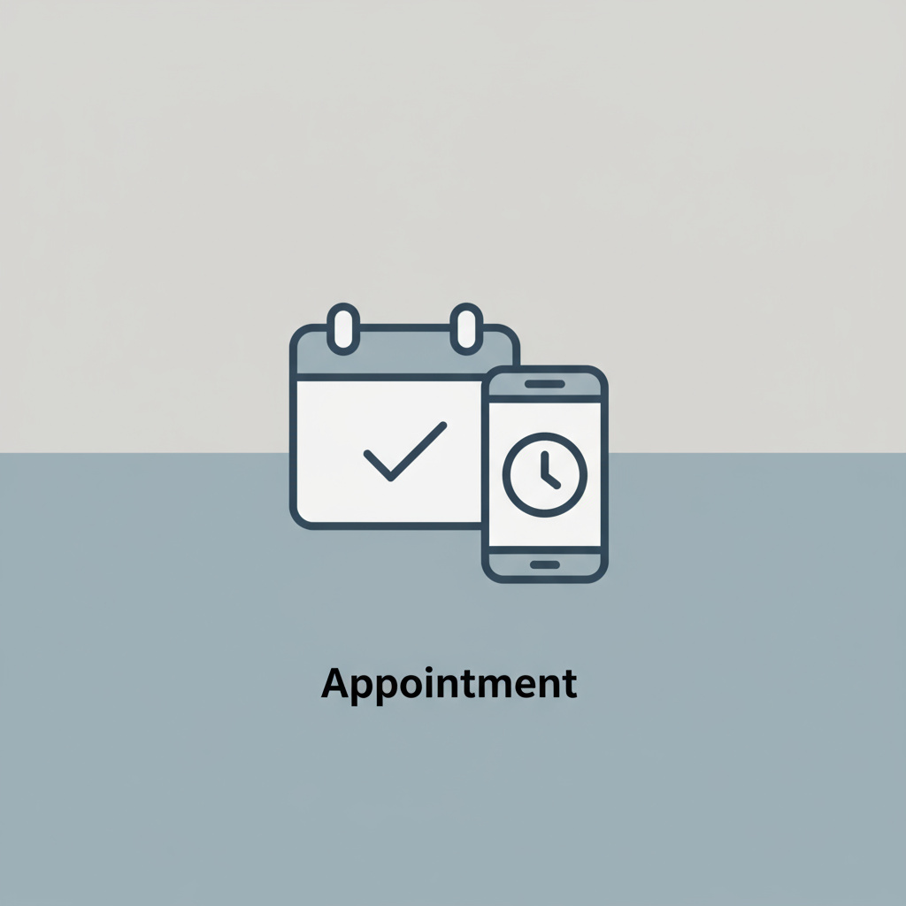 Illustration: Termin, Diagnose, Angebot, Reparatur, Abholung